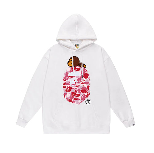 BAPE Baby Milo Pink Camo APE Head Pullover Hoodie